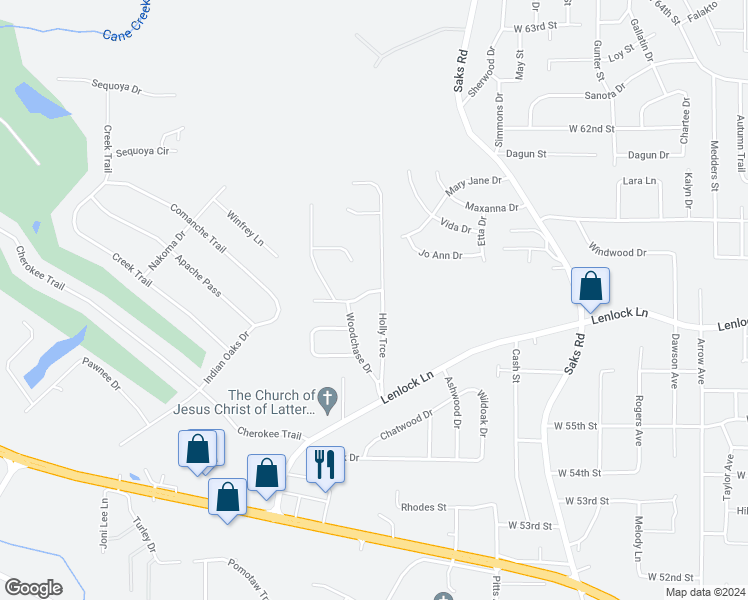 map of restaurants, bars, coffee shops, grocery stores, and more near 5834 Holly Trace in Anniston