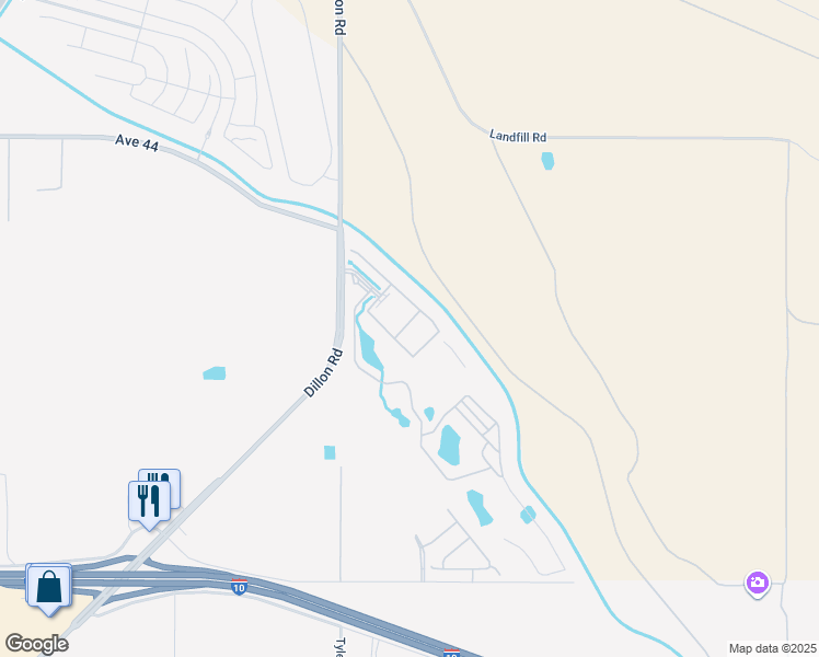 map of restaurants, bars, coffee shops, grocery stores, and more near 44458 Duckhorn Drive in Coachella