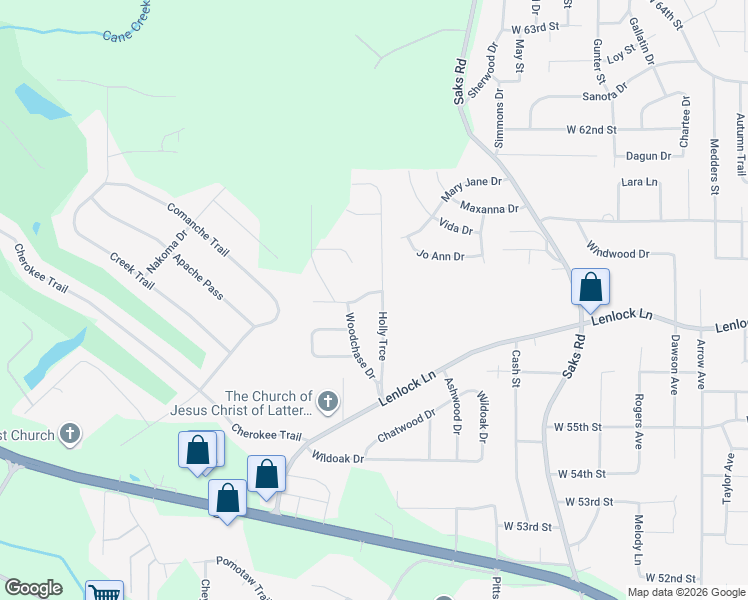 map of restaurants, bars, coffee shops, grocery stores, and more near 5834 Holly Trace in Anniston