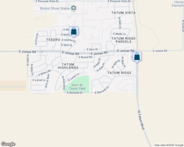 map of restaurants, bars, coffee shops, grocery stores, and more near 4519 E Tether Trail in Phoenix