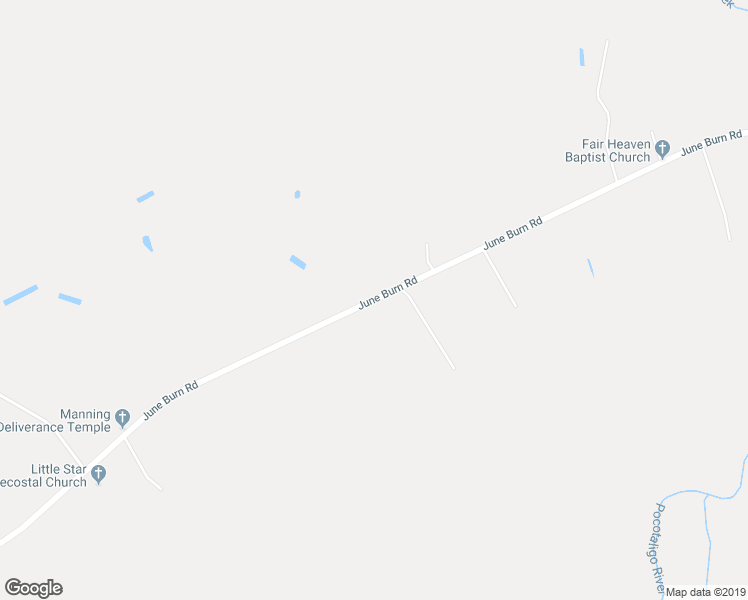 map of restaurants, bars, coffee shops, grocery stores, and more near June Burn Road in Manning