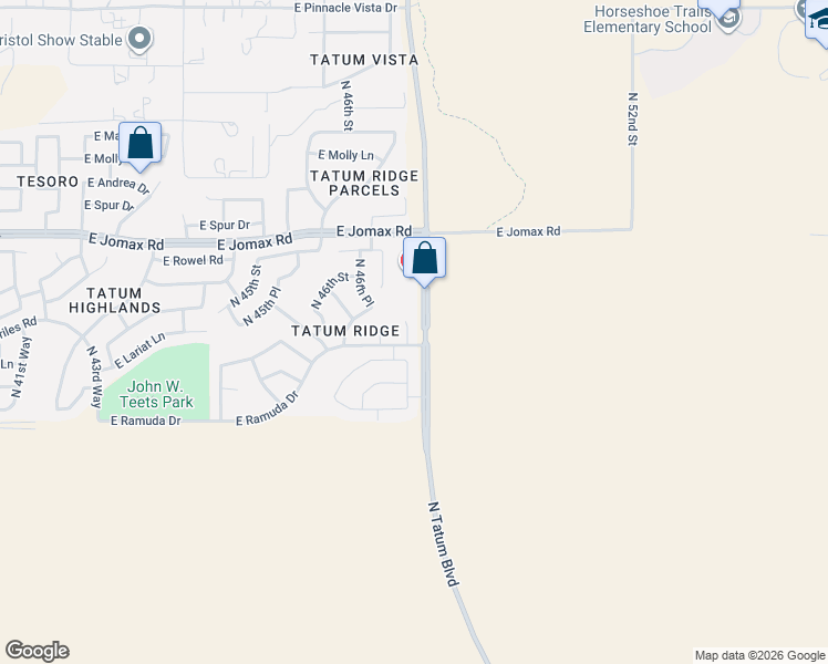 map of restaurants, bars, coffee shops, grocery stores, and more near 26209 North 47th Place in Phoenix