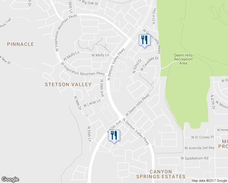 map of restaurants, bars, coffee shops, grocery stores, and more near 26204 North Stetson Valley Parkway in Phoenix