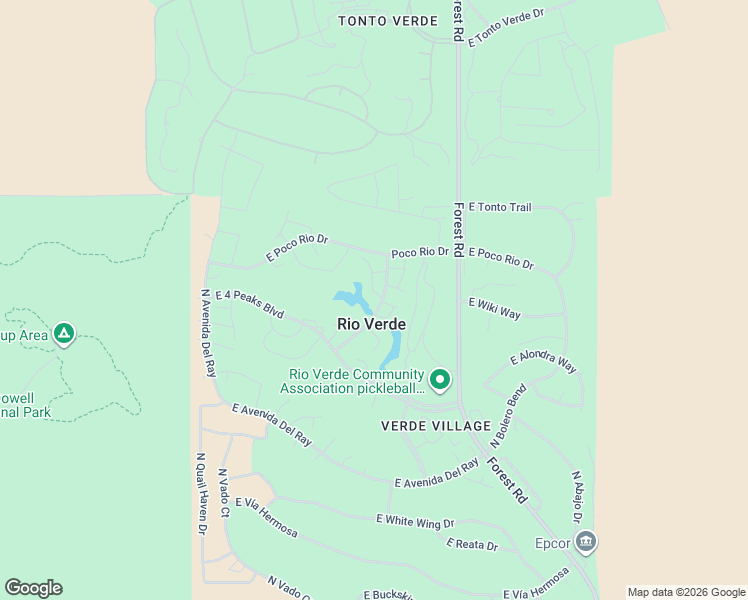 map of restaurants, bars, coffee shops, grocery stores, and more near in Rio Verde