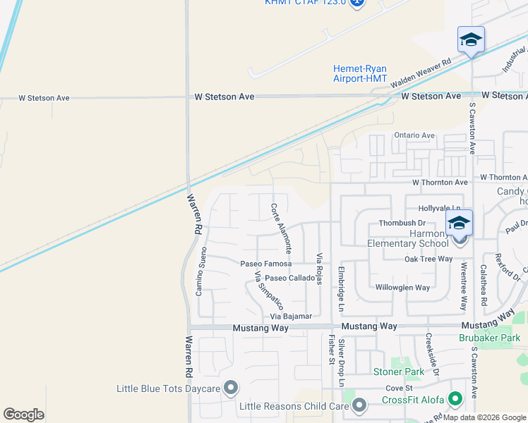map of restaurants, bars, coffee shops, grocery stores, and more near 1394 Via La Presa in Hemet
