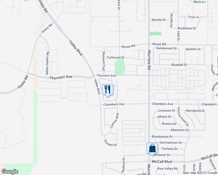 map of restaurants, bars, coffee shops, grocery stores, and more near 25683 Hillman Court in Menifee