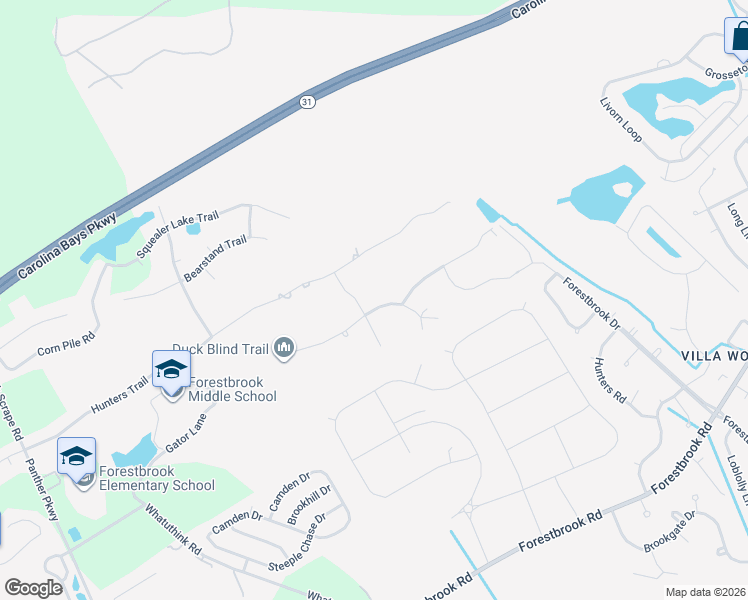 map of restaurants, bars, coffee shops, grocery stores, and more near 583 Sundown Trail in Myrtle Beach