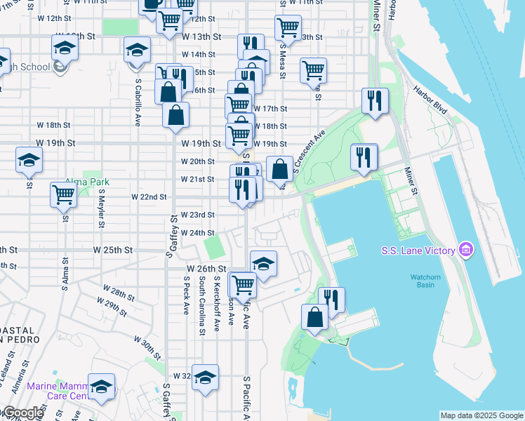 map of restaurants, bars, coffee shops, grocery stores, and more near 2251 Barbour Court in Los Angeles