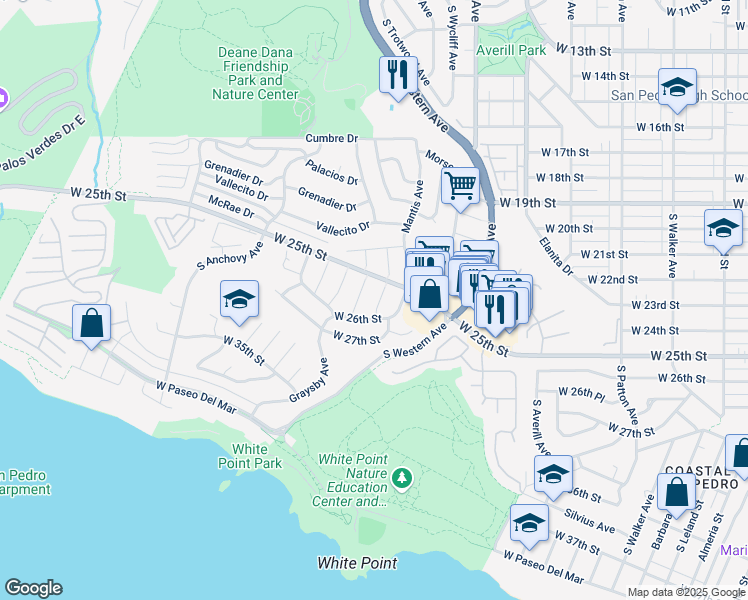map of restaurants, bars, coffee shops, grocery stores, and more near 1738 West 26th Street in Los Angeles
