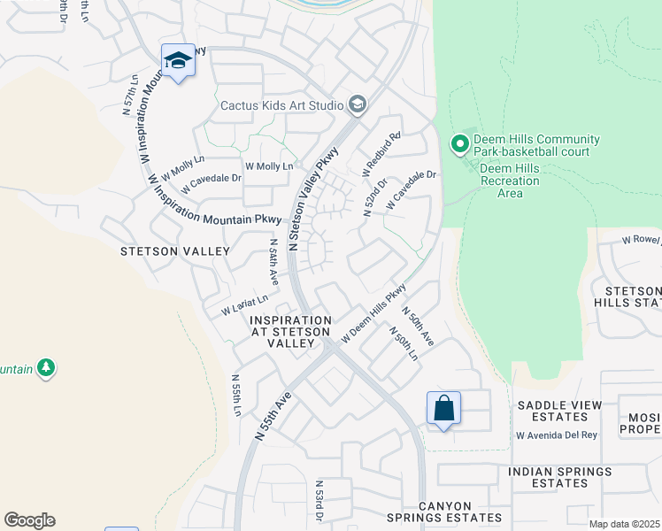 map of restaurants, bars, coffee shops, grocery stores, and more near 5218 West Lariat Lane in Phoenix