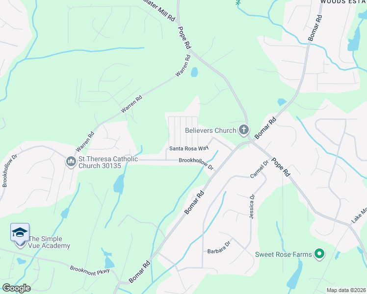 map of restaurants, bars, coffee shops, grocery stores, and more near 2986 Dungeness Drive in Douglasville