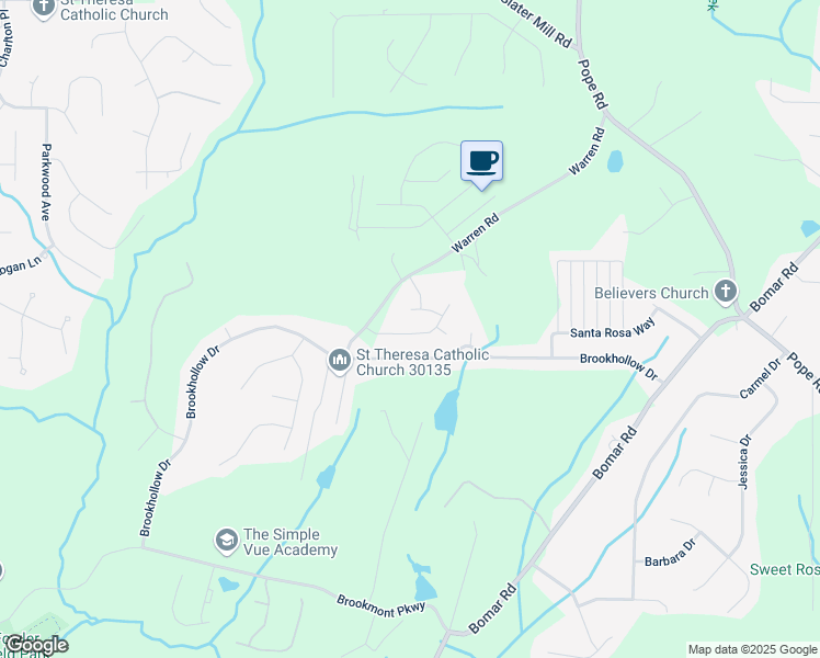 map of restaurants, bars, coffee shops, grocery stores, and more near 2851 Fareed Street in Douglasville