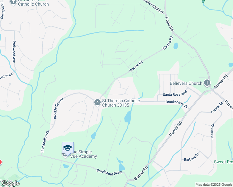 map of restaurants, bars, coffee shops, grocery stores, and more near 2841 Fareed Street in Douglasville