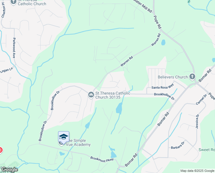 map of restaurants, bars, coffee shops, grocery stores, and more near 2821 Fareed Street in Douglasville