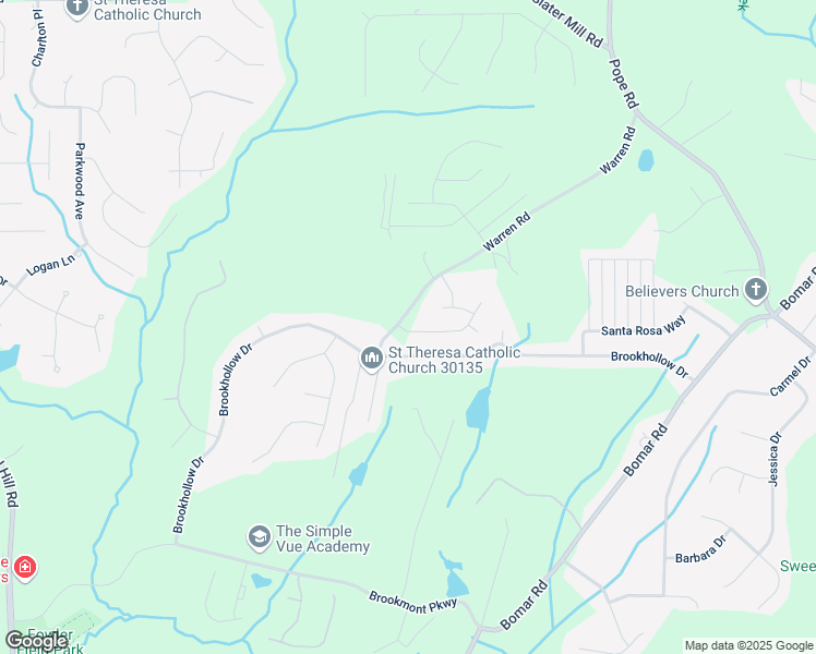 map of restaurants, bars, coffee shops, grocery stores, and more near 2721 Fareed Street in Douglasville