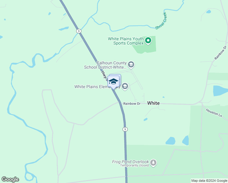 map of restaurants, bars, coffee shops, grocery stores, and more near 5800 Alabama 9 in Anniston