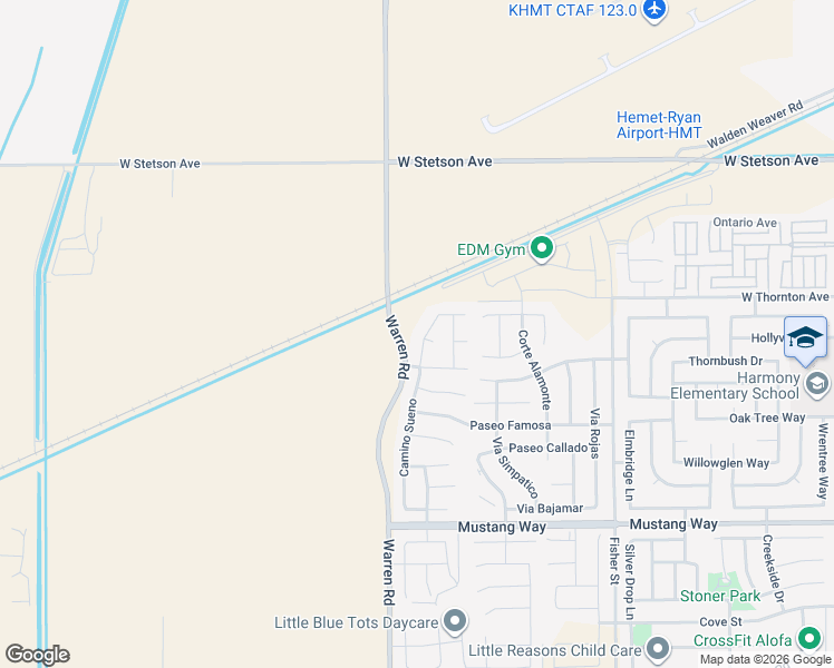 map of restaurants, bars, coffee shops, grocery stores, and more near 1429 Camino Sueno in Hemet