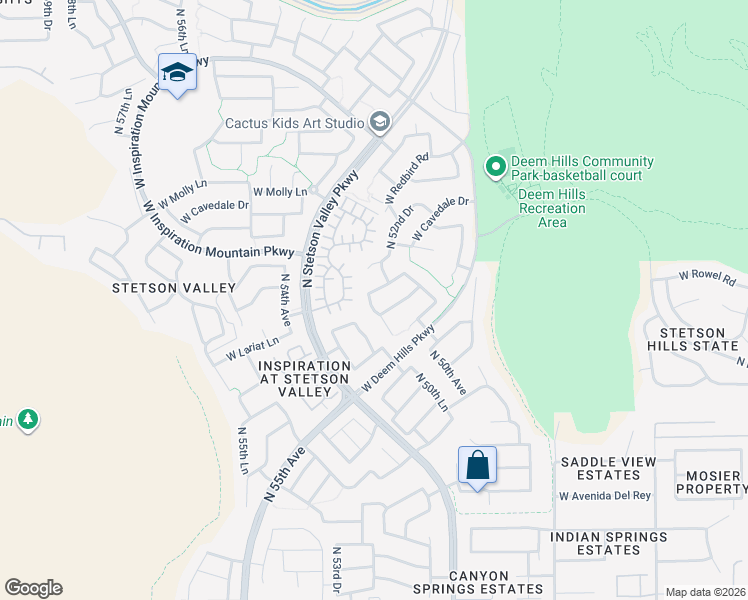 map of restaurants, bars, coffee shops, grocery stores, and more near 5012 West Rowel Road in Phoenix