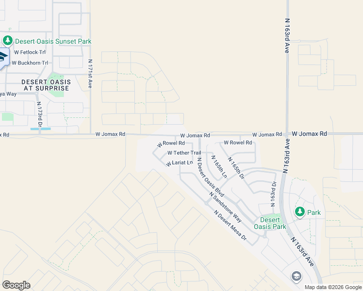 map of restaurants, bars, coffee shops, grocery stores, and more near 16722 West Rowel Road in Surprise