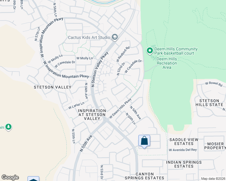 map of restaurants, bars, coffee shops, grocery stores, and more near 5012 West Rowel Road in Phoenix
