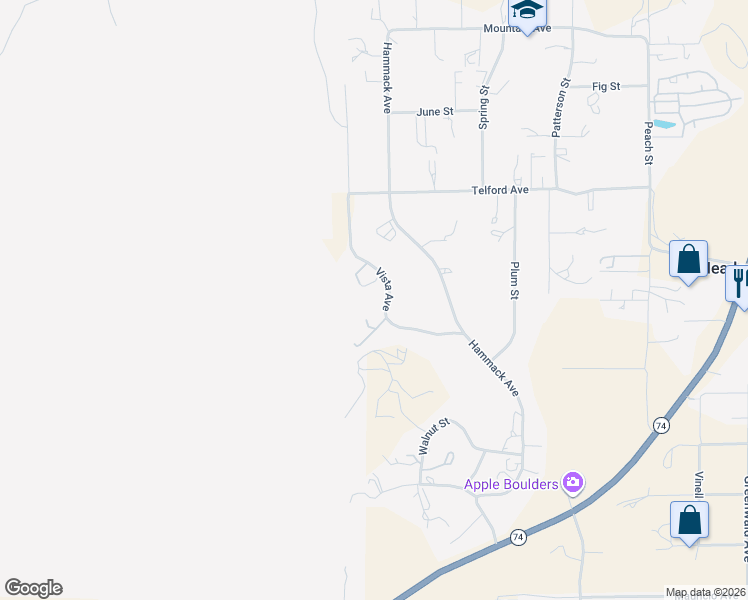 map of restaurants, bars, coffee shops, grocery stores, and more near 27255 Vista Avenue in Perris