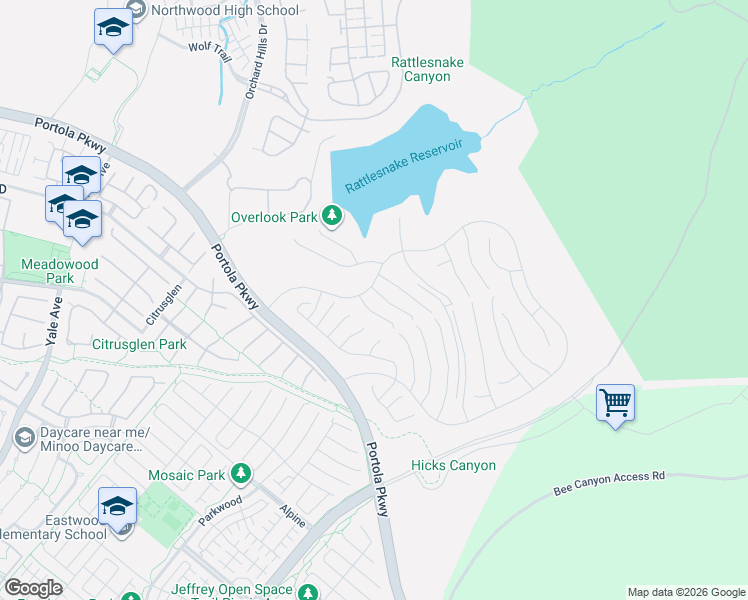 map of restaurants, bars, coffee shops, grocery stores, and more near 540 Sahara in Irvine
