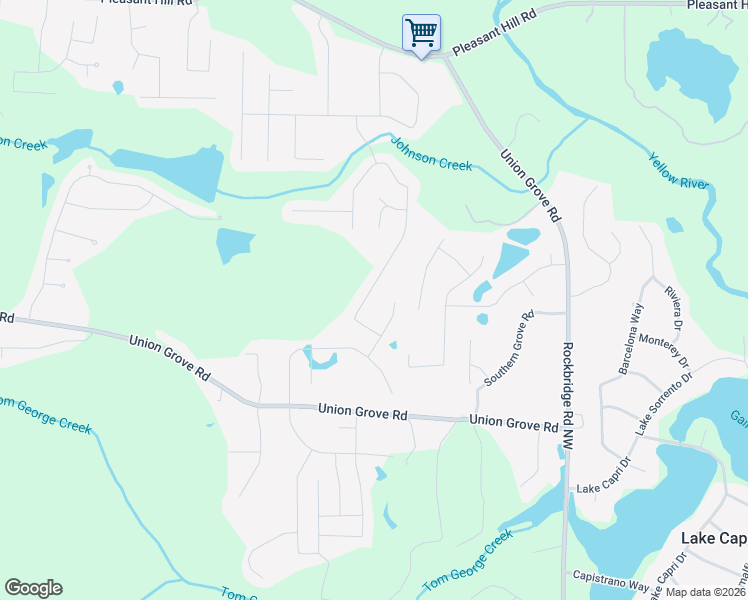 map of restaurants, bars, coffee shops, grocery stores, and more near 2457 Benson Ridge in Lithonia