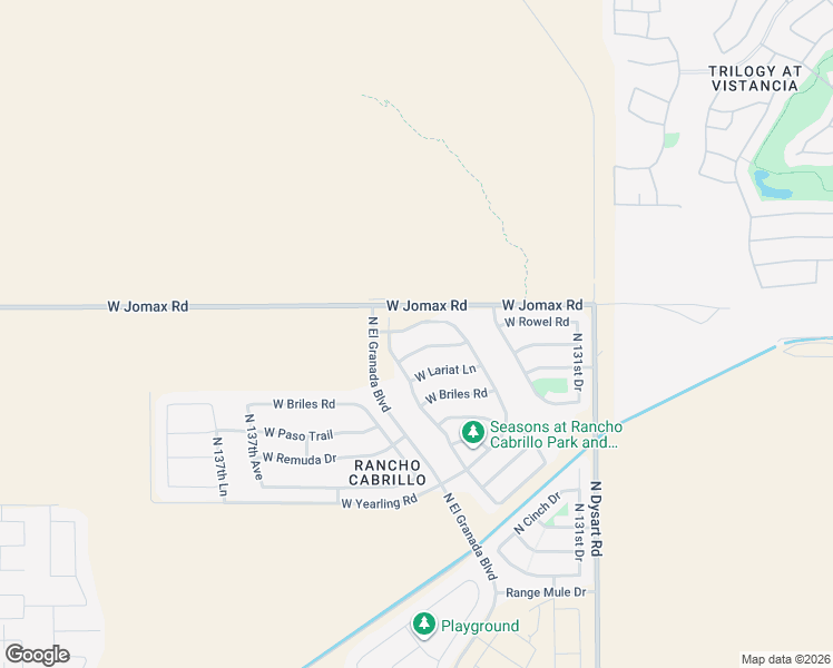 map of restaurants, bars, coffee shops, grocery stores, and more near 13410 West Rowel Road in Peoria