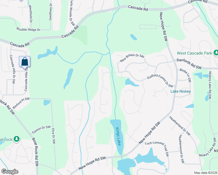 map of restaurants, bars, coffee shops, grocery stores, and more near 610 Jewel Southwest Drive in Atlanta