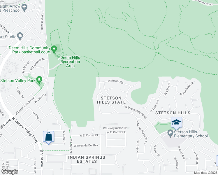 map of restaurants, bars, coffee shops, grocery stores, and more near 4638 West Marcus Drive in Phoenix
