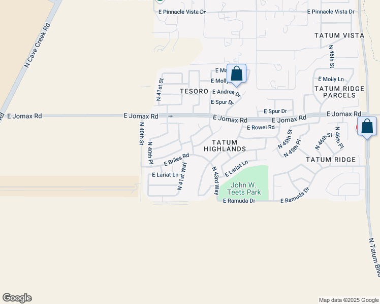 map of restaurants, bars, coffee shops, grocery stores, and more near 26250 North 42nd Street in Phoenix