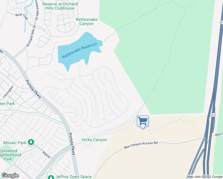 map of restaurants, bars, coffee shops, grocery stores, and more near 461 Ridgecrest in Irvine