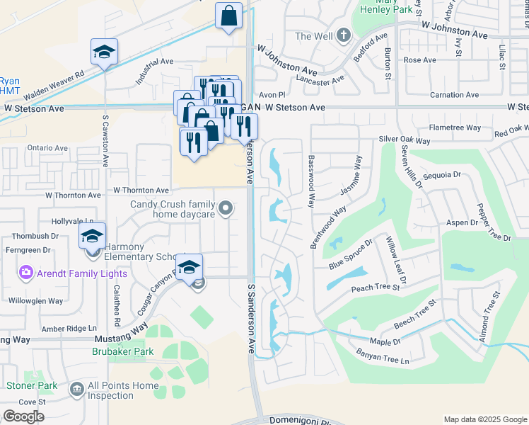 map of restaurants, bars, coffee shops, grocery stores, and more near 1370 Veronica Tr in Hemet