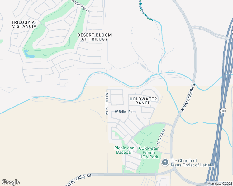 map of restaurants, bars, coffee shops, grocery stores, and more near 12263 West Desert Sun Lane in Peoria