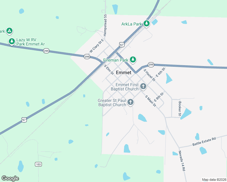 map of restaurants, bars, coffee shops, grocery stores, and more near 311 South Vine Street in Emmet