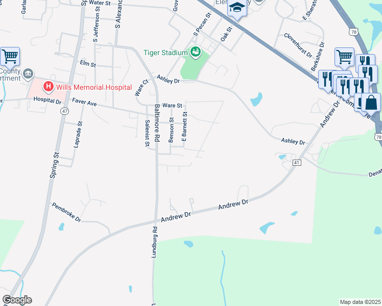 map of restaurants, bars, coffee shops, grocery stores, and more near 108 Pierce Street in Washington
