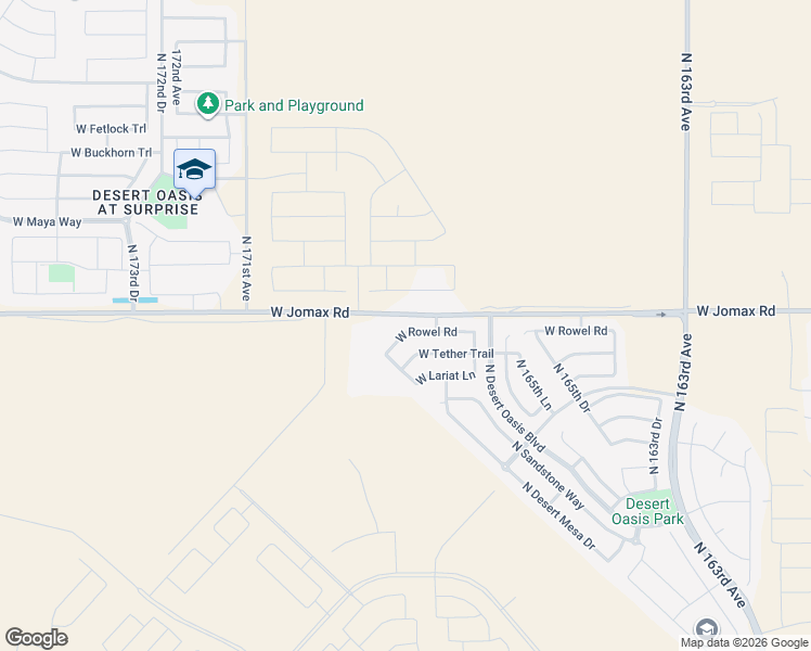 map of restaurants, bars, coffee shops, grocery stores, and more near 16754 West Rowel Road in Surprise