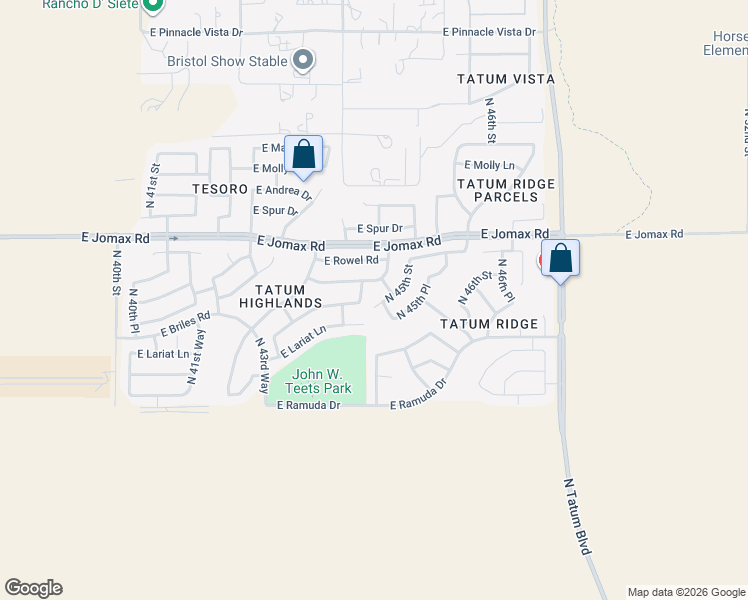 map of restaurants, bars, coffee shops, grocery stores, and more near 26208 North 45th Street in Phoenix