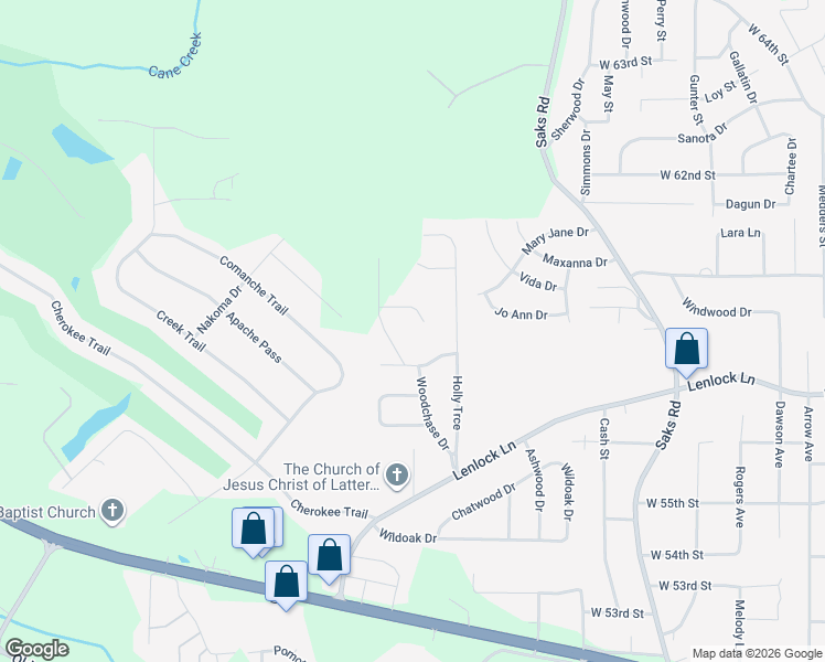 map of restaurants, bars, coffee shops, grocery stores, and more near 6204 Woodford Road in Anniston