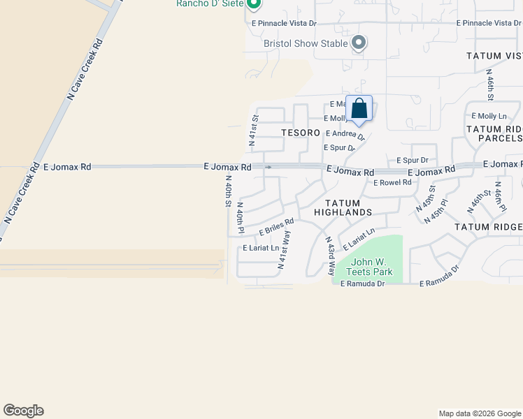 map of restaurants, bars, coffee shops, grocery stores, and more near 4046 East Tether Trail in Phoenix