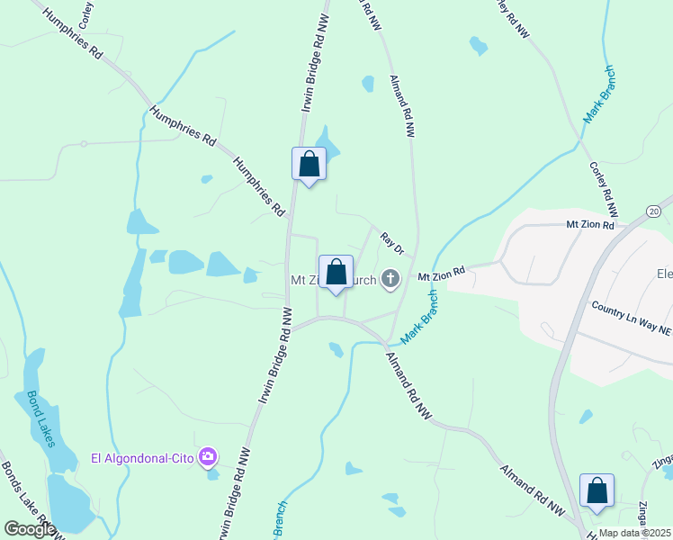 map of restaurants, bars, coffee shops, grocery stores, and more near 916 Vicky Court Northwest in Conyers