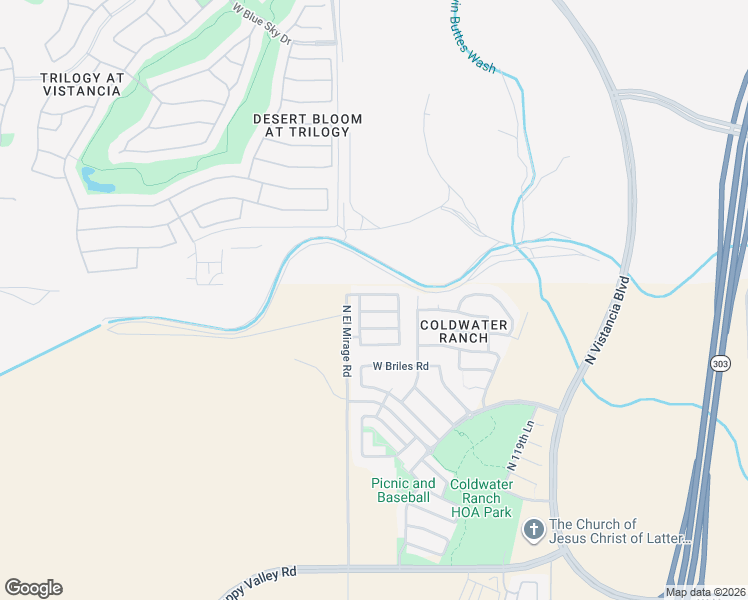 map of restaurants, bars, coffee shops, grocery stores, and more near 12263 West Desert Sun Lane in Peoria