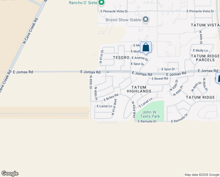 map of restaurants, bars, coffee shops, grocery stores, and more near 26223 North 41st Way in Phoenix