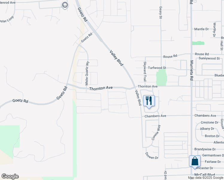 map of restaurants, bars, coffee shops, grocery stores, and more near 25340 Summer Creek Drive in Menifee