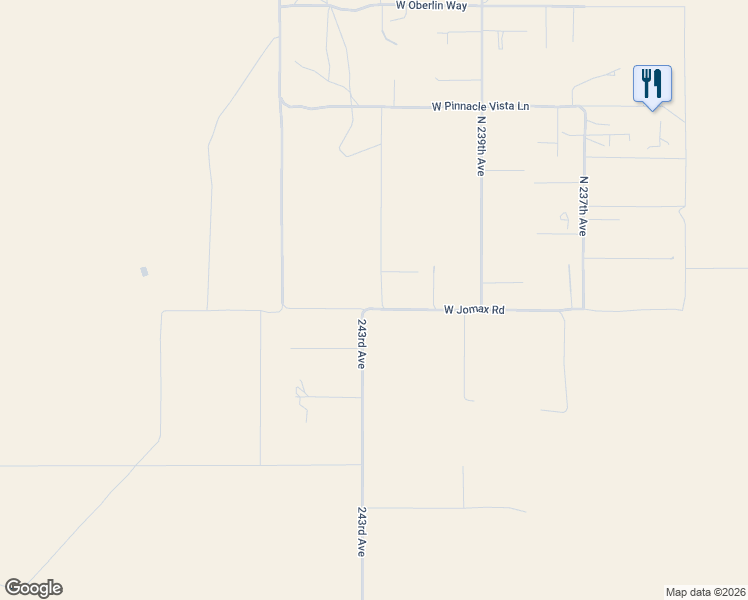 map of restaurants, bars, coffee shops, grocery stores, and more near 24106 West Jomax Road in Wittmann