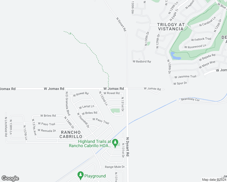 map of restaurants, bars, coffee shops, grocery stores, and more near 13218 West Rowel Road in Peoria