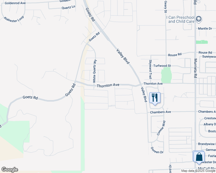 map of restaurants, bars, coffee shops, grocery stores, and more near Reynolds Road in Menifee