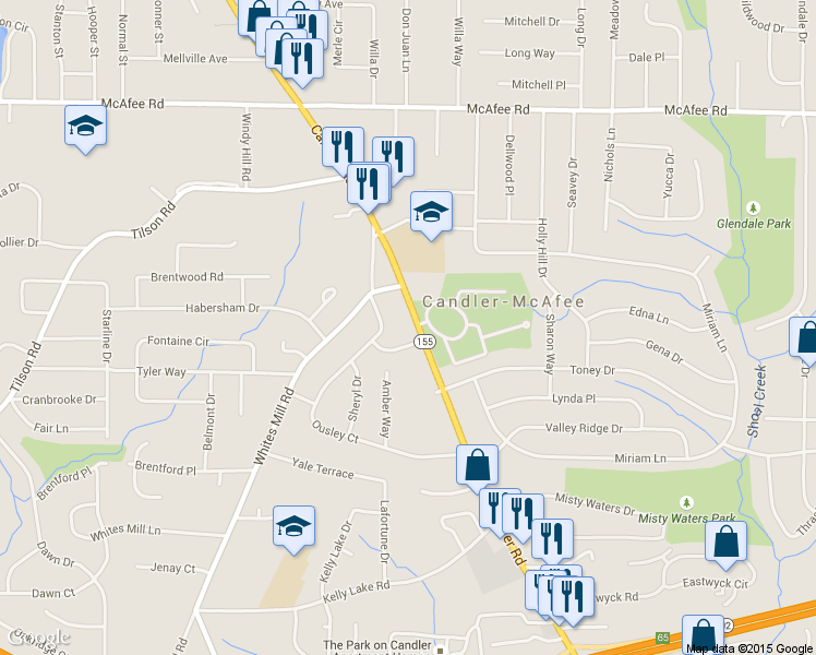 map of restaurants, bars, coffee shops, grocery stores, and more near 2257 Candler Road in Decatur
