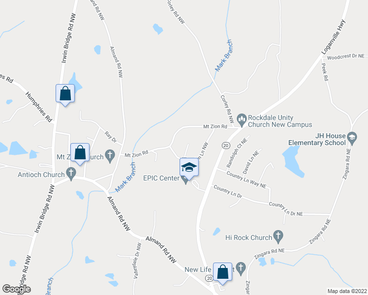 map of restaurants, bars, coffee shops, grocery stores, and more near 3024 Kingston Court in Conyers