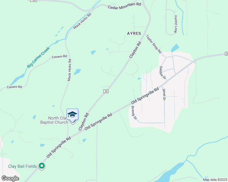 map of restaurants, bars, coffee shops, grocery stores, and more near 7641 Clayton Road in Pinson